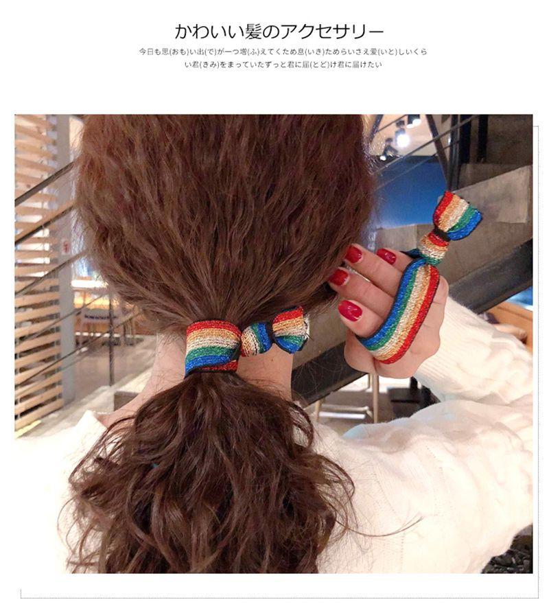 Product Introduction of Korean Style Simple Colorful High Elastic Rubber Band Bracelet Tie up a Bun Hairstyle Leopard Print Hair Rope 5