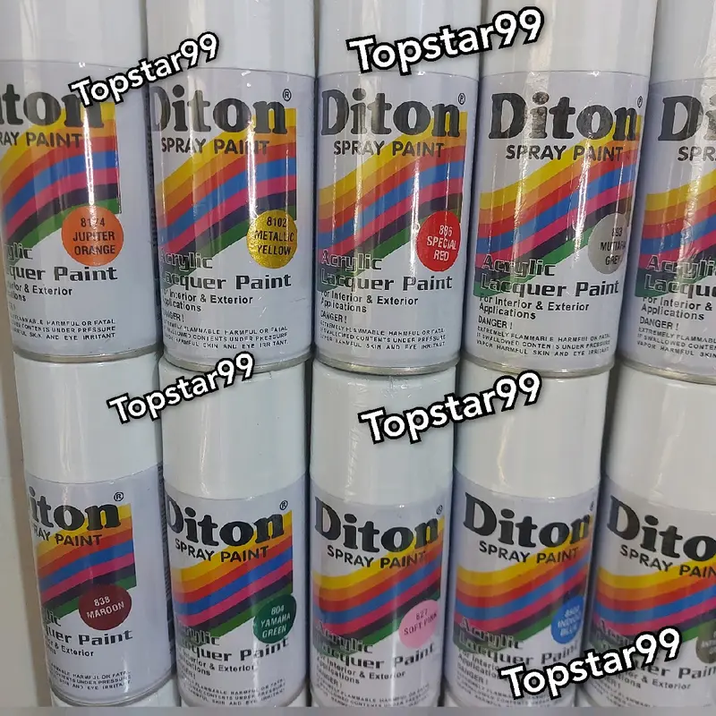 Pilok Cat Diton Ready Berbagai Varian Warna  Hitam Epoxy Pernis Merah Putih Biru Hijau Primer Grey 8020 884 839 836 8265 886 823 840 8540 803 8502 8460 8176 8173 8455 300cc Spray Paint 3