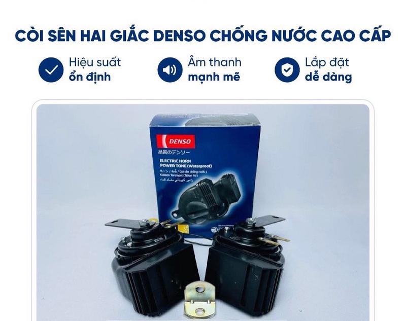  Còi sên DENSO hai giắc chính hãng 1 cặp  thiết kế chống nước cao cấp dành cho cho ô tô Phụ Tùng 