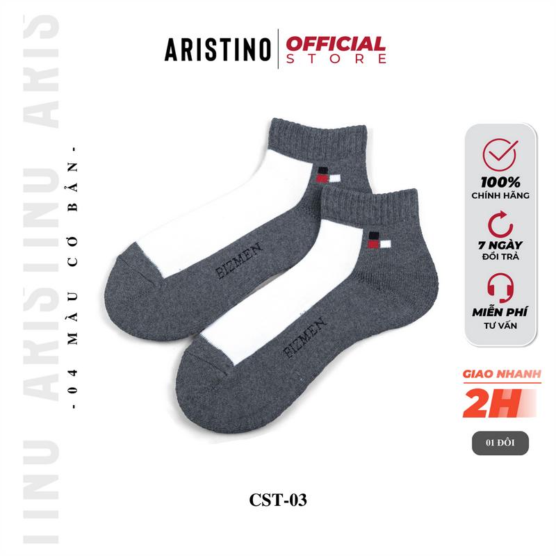 Tất nam cổ trung công sở ARISTINO Bizmen CST03 dày dặn phối màu tương phản khử mùi kháng khuẩn thấm hút mồ hôi tốt Menswear