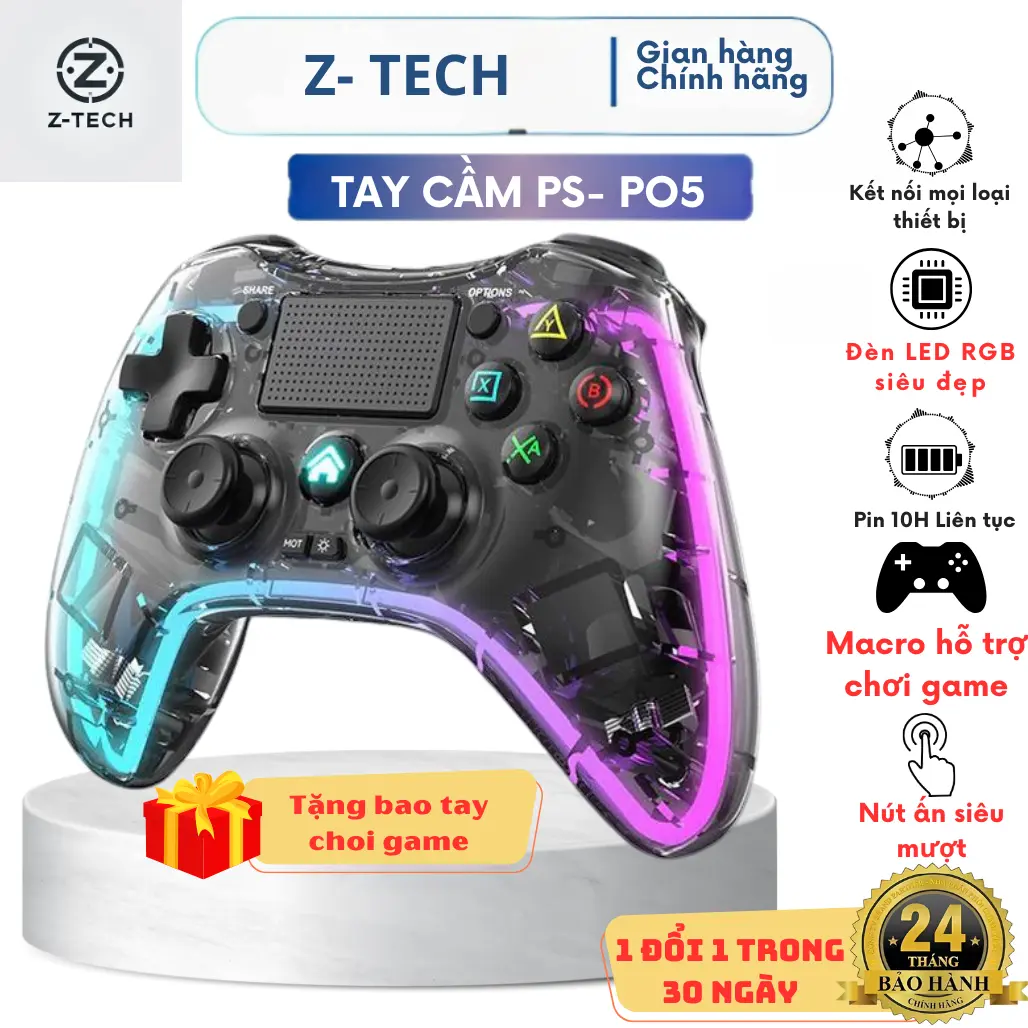 Tay Cầm Chơi Game PS- P05 Chơi Game Liên Quân, FO4, Free Fire, PUBG,... Chơi Game Điện Thoại, Máy Tính, Laptop, Tivi,... Nút MACRO Hỗ Trợ Kết Nối Bluetooth, CÓ Đèn LED RGB, Pin Trâu,   Chơi Điện Tử Phụ Kiện Máy Chơi Game joystick grips may  game dientu