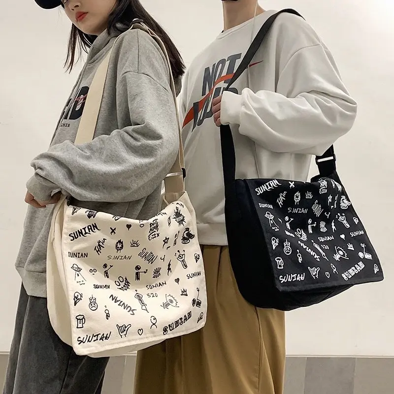 Túi đeo chéo vải canvas sunian nam nữ size to đi học đi chơi giá rẻ