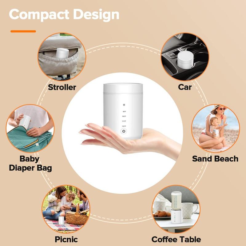 Product Introduction of LOCAL SHIPPING Universal Baby Milk Bottle Warmer Wireless Milk Heater Heating Breastmilk Thermostat Warm Infant Feeding Bottles Travel Chargeable Portable 5