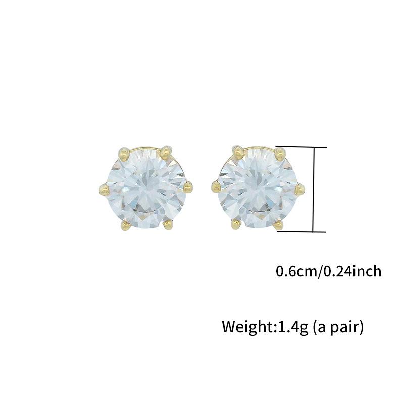 Product Introduction of Bông Tai Đinh tán Zircon, Dát Sáu Chấu Trang sức, phong cách Ins, thiết kế đơn giản, cao cấp, Dễ Phối Đồ 8
