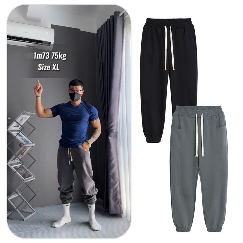 Quần dài nam ,quần nỉ Jogger ống rộng Nam Nữ chất liệu nỉ cotton Sport Gym Tập Gym Đồng quần _