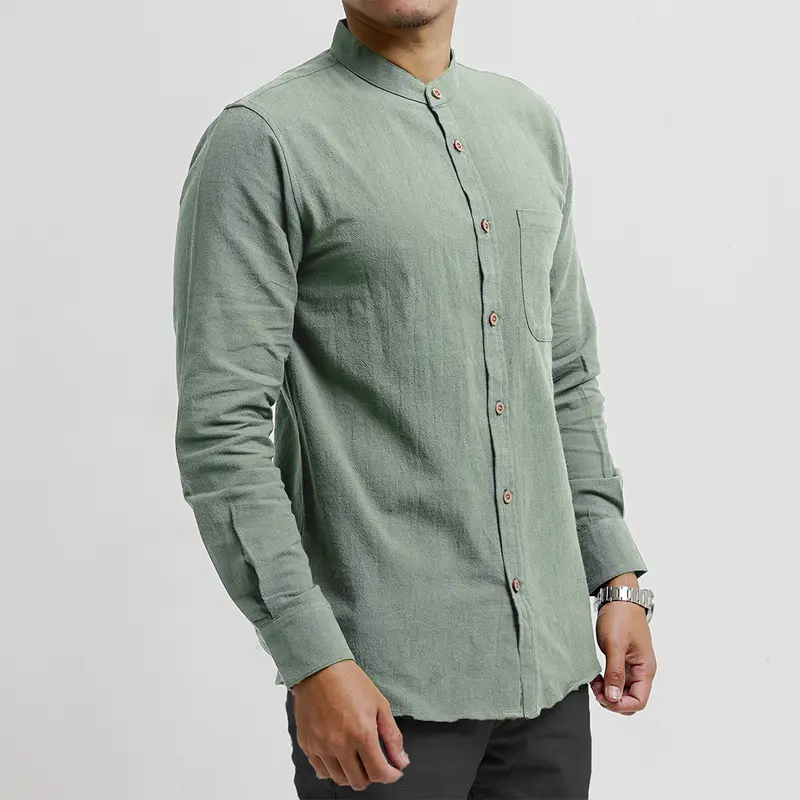 Kemeja Linen Panjang Pria Kerah Sanghai Koko by Bravo Project 6