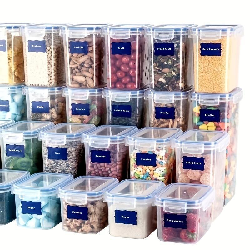Product Introduction of Food Storage Container Label with Pen, 36pcs/set Waterproof Self Adhesive Food Storage Container Label, Kitchen Accessories for Spice, Cheese 0