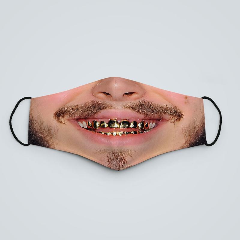 Khẩu Trang Răng Vàng Nụ Cười Tươi Hài Hước Giá Rẻ Chất Liệu Co Dãn Thoải Mái Phụ Kiện Accessories