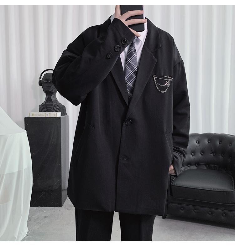 Product Introduction of 【Women in suits】Western Coat Men's 2024 New Korean Style Fashionable Loose All-Match Student Class Clothes DK Uniform Men's College Style JK Suit 6