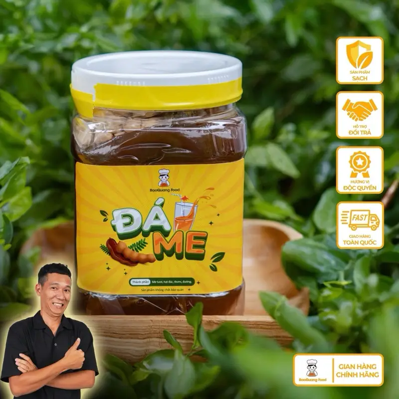 Đá Me Hạt Dẻo, Khóm Mix Hạt Đác 1Kg Nhà Làm Kèm 2 Bịch Đậu Phộng Baoquang Food