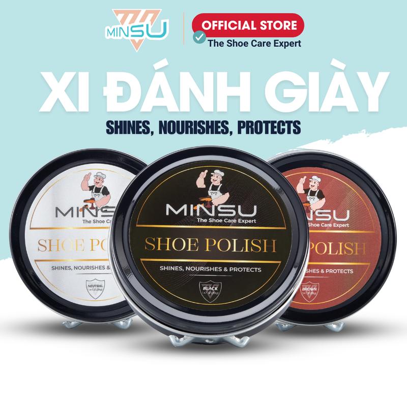 Xi Đánh Giày Shoe Polish MINSU M7939 Dạng Sáp Giúp Đánh Bóng, Bổ Sung Màu Cho Giày, Đồ Da, Ghế Sofa, Túi Xách, Nội Thất