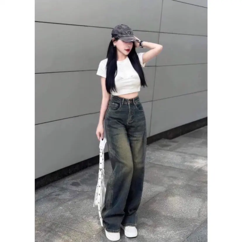 Quần Jeans Nữ Ống Rộng May Viền Chắp Thân Cực Xinh Xắn Hot Trend | BigBuy360 - bigbuy360.vn Quần Jeans Nữ Ống Rộng May Viền Chắp Thân Cực Xinh Xắn Hot Trend | BigBuy360 - bigbuy360.vn