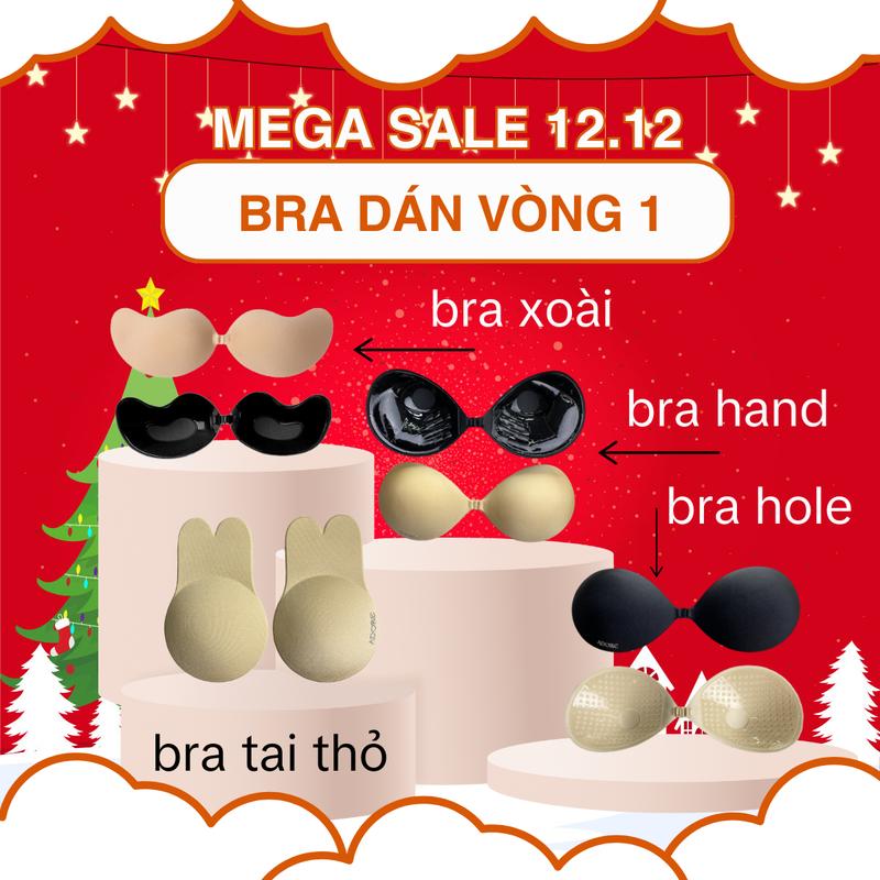 [BIG SALE] ADORE Combo 2 Cặp Dán Ngực Silicone Bra Cài Trước Tạo Khe Đẩy Ngực Bám Dính Tốt Tặng kèm Dây Đeo Trong Suốt cup 0