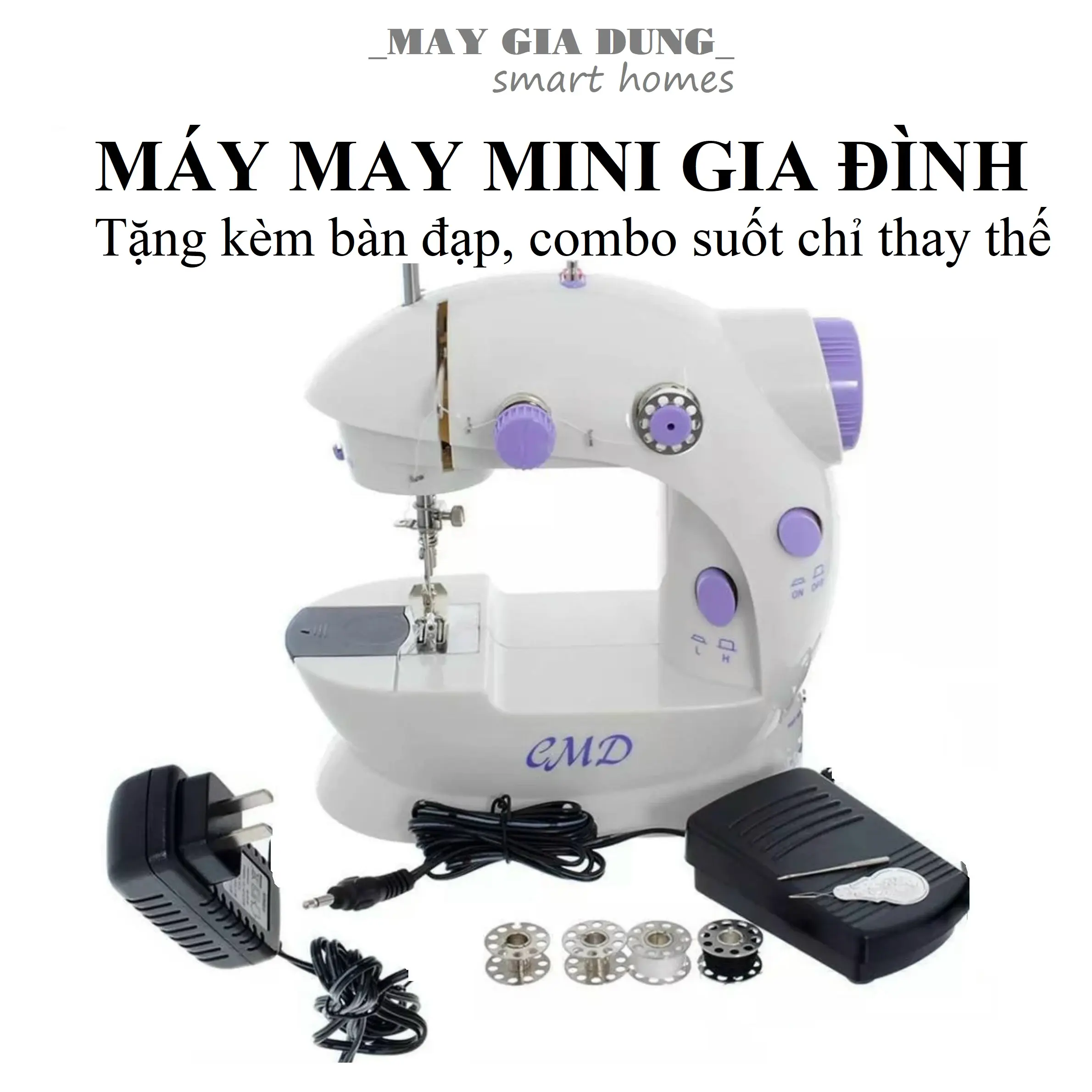 Máy May Mini Để Bàn Gia Đình - Máy Khâu Mini Gia Đình Siêu Tiện Lợi (Chuẩn CMD)