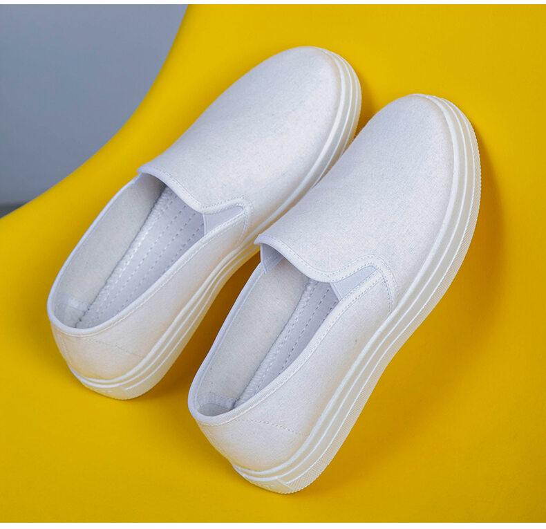 Product Introduction of Comfortable lace up women's flat shoes White non-slip rubber sole comfortable nursing shoes comfortable slip on sneakers 13