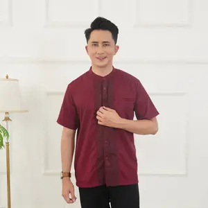 NIGOS OFFICIAL Al-Fash Kemeja Koko Pria Katun Madina Toyobo Mix Emboss Jahitan Rapi