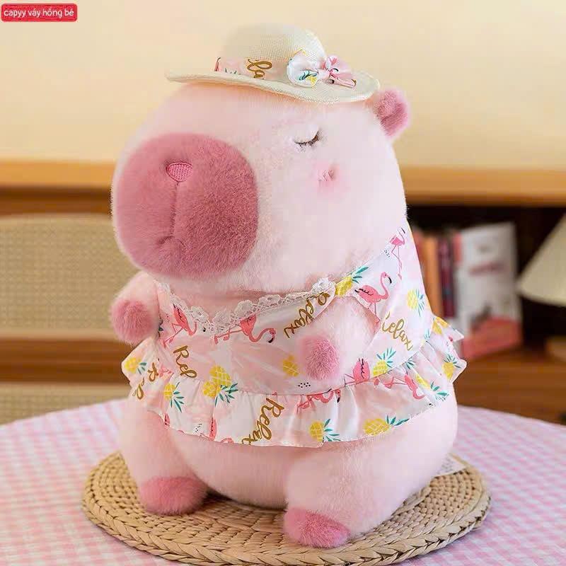 Gấu bông lớn capybara hồng đi biển Quà Tặng đáng yêu Gấu bông Quảng Châu Cao Cấp MEILI STORE