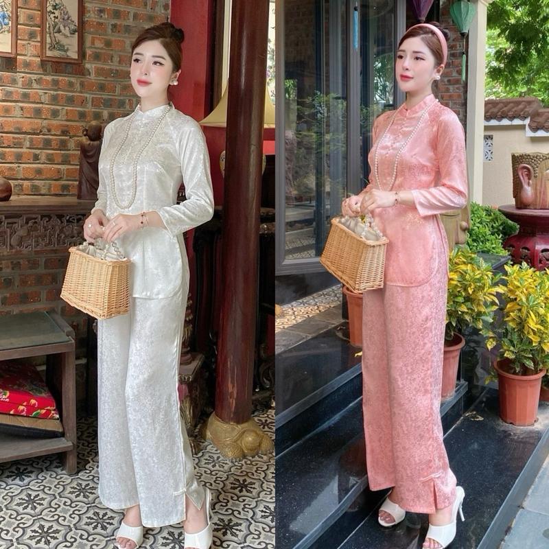 Bộ quần áo Lót Hầu chất liệu lụa hàn châu Nữ Women Top Trắng - phapphucanhmun - Size S/ M/ L/ XL