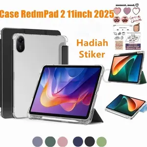 Case For RedMi Pad 2 2025 11 inch With Pen Slot Magnetic Protective Case RedMi Pad 2 Cover With Transparent Back