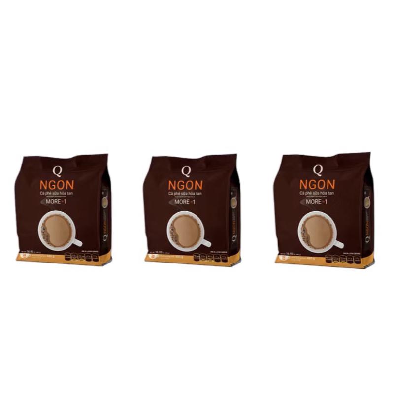 Combo 3 bịch cà phê sữa ngon trần quang 24 gói cafe coffee cf