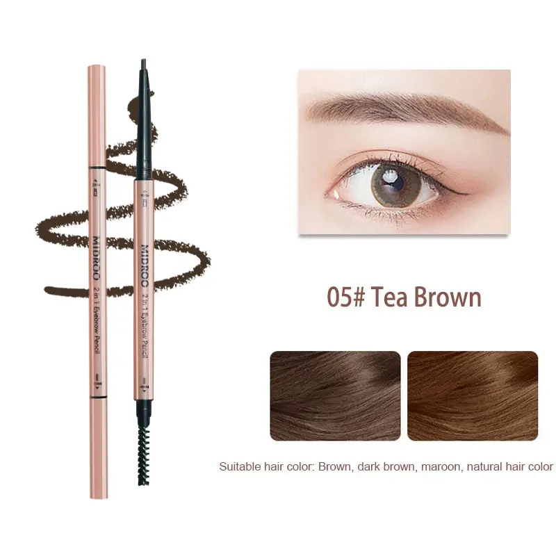 Midroo Chì kẻ mày tự nhiên chống thấm nước lâu trôi xám màu 0.25g 0