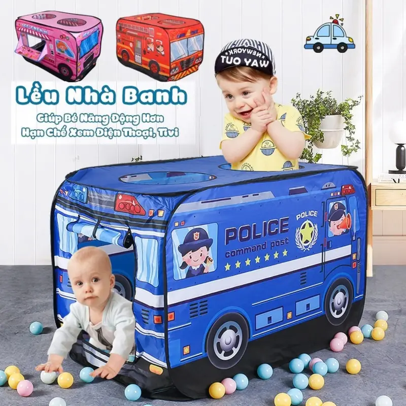 Lều ô tô lều cảnh sát tự bung cho bé từ 1 tuổi trở lên size lớn Đồ Chơi Toys 0
