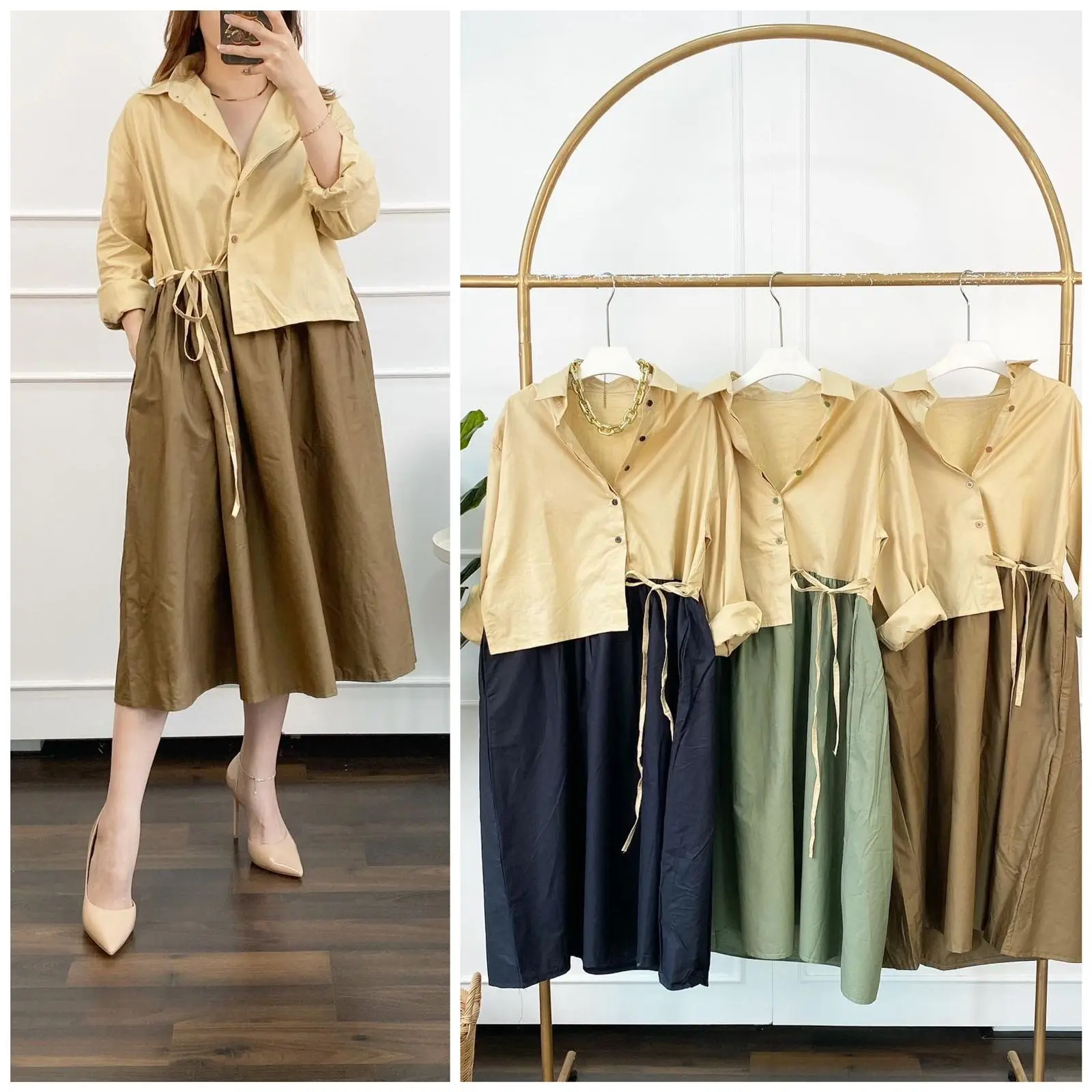 XMAS TIED DRESS / GAUN NATAL PREMIUM TERBARU / DRESS MERAH PUTIH KOMBINASI 17 AGUSTUS KEMERDEKAAN INODNESIA