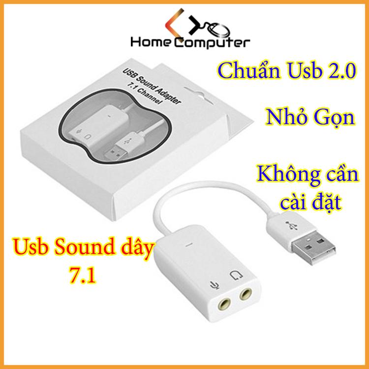 Usb sound 7.1 Có Dây. Biến cổng usb thành cổng âm thanh (audio + mic)
