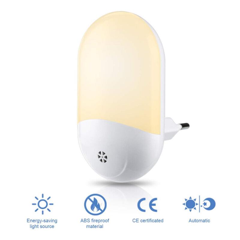 Dusk to Dawn Automatic Light Sensor EU UK US Wall Plug In LED Night Light Lamp 2