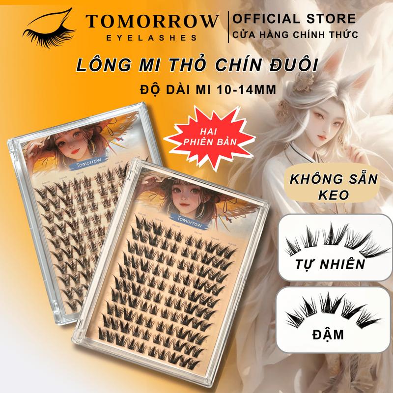 Mi Giả TOMORROW Mi THỎ CHÍN ĐUÔI MI CÁO KHÔNG SẴN KEO Trang Điểm Cho Đôi Mắt Kích Thước Lông Mi 10-14mm Mỹ Phẩm Cosmetic Trang Điểm Nữ Women