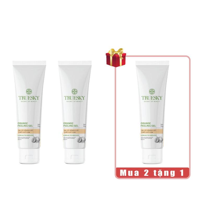   MUA 2 TẶNG 1  Gel tẩy tế bào chết da mặt Truesky Orange Peeling Gel dạng gel chiết xuất cam - 50g Skincare 
