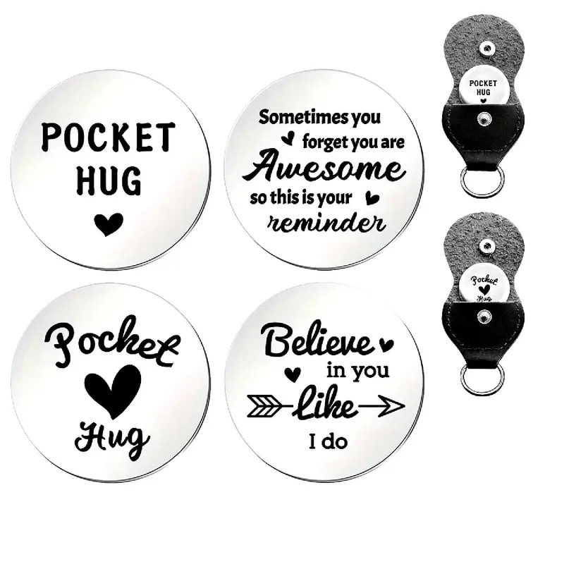 Pocket Hug Gift Coin, 1 Count Double Sided Engraved Stainless Steel Gift Coin, Party Favors for Wedding Birthday Baby Shower 4