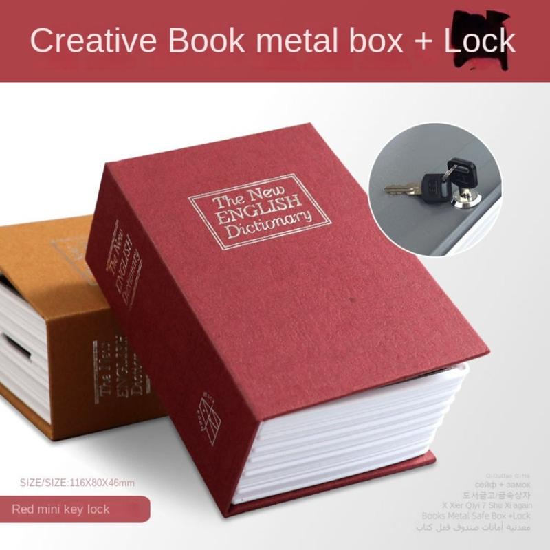 Product Introduction of Hide  Change Storage Box Lock & Key Safe Secret Stash Booksafe Savings Bank Piggy Bank Simulated Book Safe Metal Box Safe Diversion Dictionary Hollow Book 13