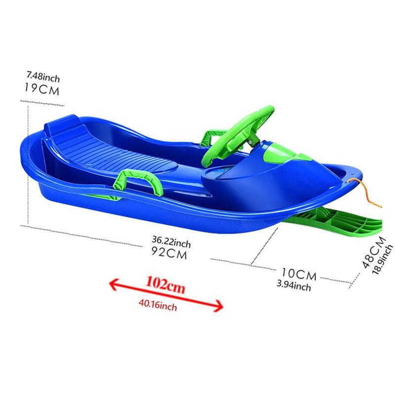 Product Introduction of Snow Sled with Steering Wheel and Brake Portable Outdoor Unique for Downhill Versatile Ski Sled for Boys Kids Girls Children 0