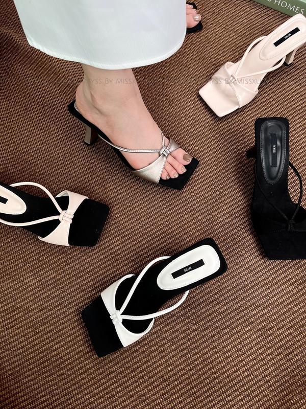 MYSS - Giày guốc nữ quai ngang thắt nơ 6cm cao cấp - SU214 Shoes DéP 5