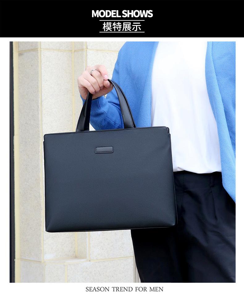 Product Introduction of New Men's Handbag PVC Business Tote Bag Document Bag Embossed LOGO Employee Meeting Bag Laptop Bag for Men 10