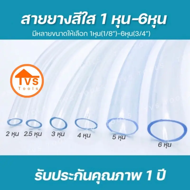 แนะนำ ขายร้อน รุ่นขายดี ความคงทน สินค้าขายดี เตรียมการจัดส่ง ใช้งานได้ คุณภาพสูง  พร้อมส่ง สายยางสีใสมีให้เลือกหลายขนาด(1หุน-5หุน)แบ่งขายเป็นเมตร รับประกันคุณภาพ 1ปี