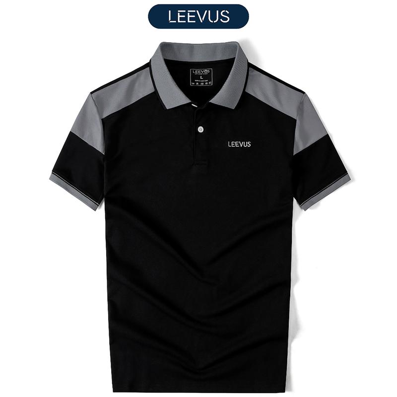 [TẶNG HỘP CHO ĐƠN TỪ 499K] Áo Polo nam NEXO LEEVUS phối màu xám đen, thêu logo, vải CVC cá sấu, form regular APL270 Menswear Top Có Cổ Ngắn Tay Shirt Cộc Tay