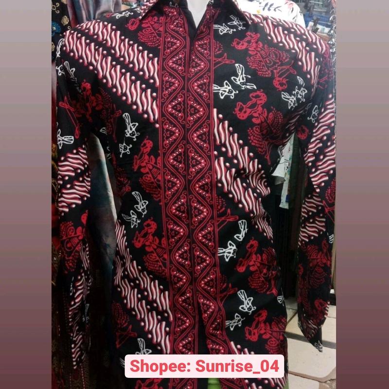 Batik Banyuasin pria/Batik Banyuasin merah/Batik Banyuasin murah Katun 0
