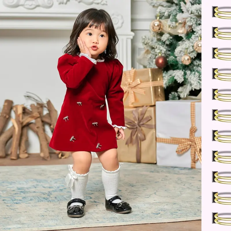 [Đầm Dự Tiệc] Set Váy Đôi Mẹ Và Bé Thiết Kế JENNA DRESS Đính Nơ Váy Nhung Bé Gái 1,2,3,4,5 Tuổi MOGIHOUSE 7