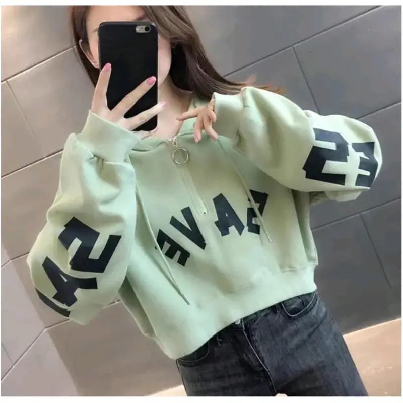 Save Zipper Crop Fleece - Jaket Wanita Crop Oversize Terbaru 3