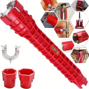 Juego de llaves de fregadero de aleación de aluminio 8 en 1, kit de herramientas de tubería de fregadero y grifo multifuncional, llaves ajustables para instalación de baño y cocina