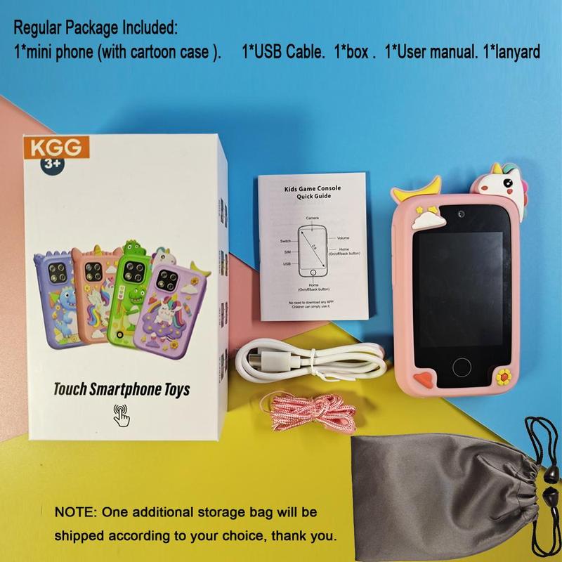 Product Introduction of Cartoon Dinosaur Design Electronic Toy, Portable Intelligent Multifunctional Mini Phone with Storage Bag, Educational Toy for Boys & Girls 3