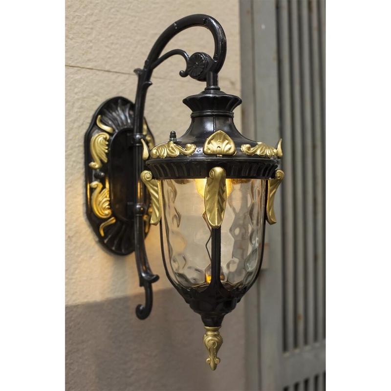 Đèn treo tường mã 2910(6680) đèn chùa đèn gắn tường cột trang trí trụ cột, cửa nhà, hành lang cầu thang bóng 1 màu,3 mà sắt  acrylic Nhôm Kháng nước