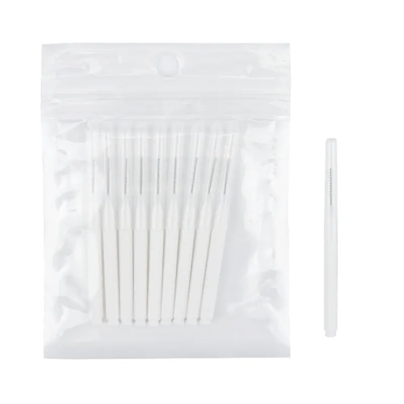 10pcs Eyebrow Mini Brush Eyelash Micro Kuas Kecil dengan TUTUP Ultra Brow Perm Dental Teeth Cleaning Interdental Sikat Bayi Elastis Menaikan Alis 2