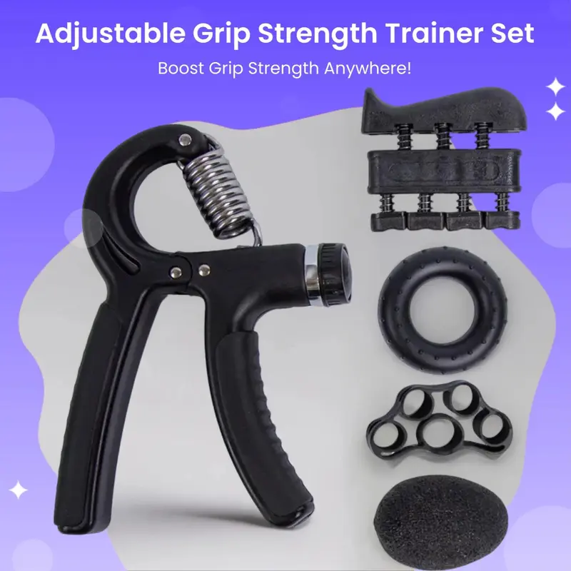 Adjustable Grip Strength Trainer Set, 5 Counts/set Finger Strength Training Tool, Hand Strength Training Equipment for Home Gym Workout, Father's Day Gifts 1