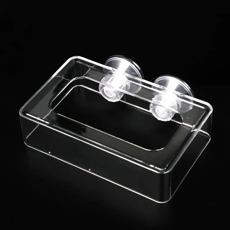 HNJK Aquarium Feeding Ring Floating Feeder Suspensible Clear Acrylic Rectangle Circle