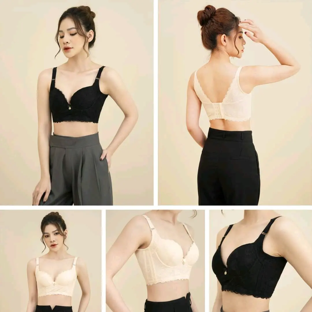 áo lót ren bản lưng to 5 móc cài không gọng