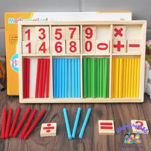 HAPPYTOYS.888 Intelligence Stick Mainan Berhitung Mainan Angka Sempoa Wooden Toys Mainan Kayu Mainan Montessori