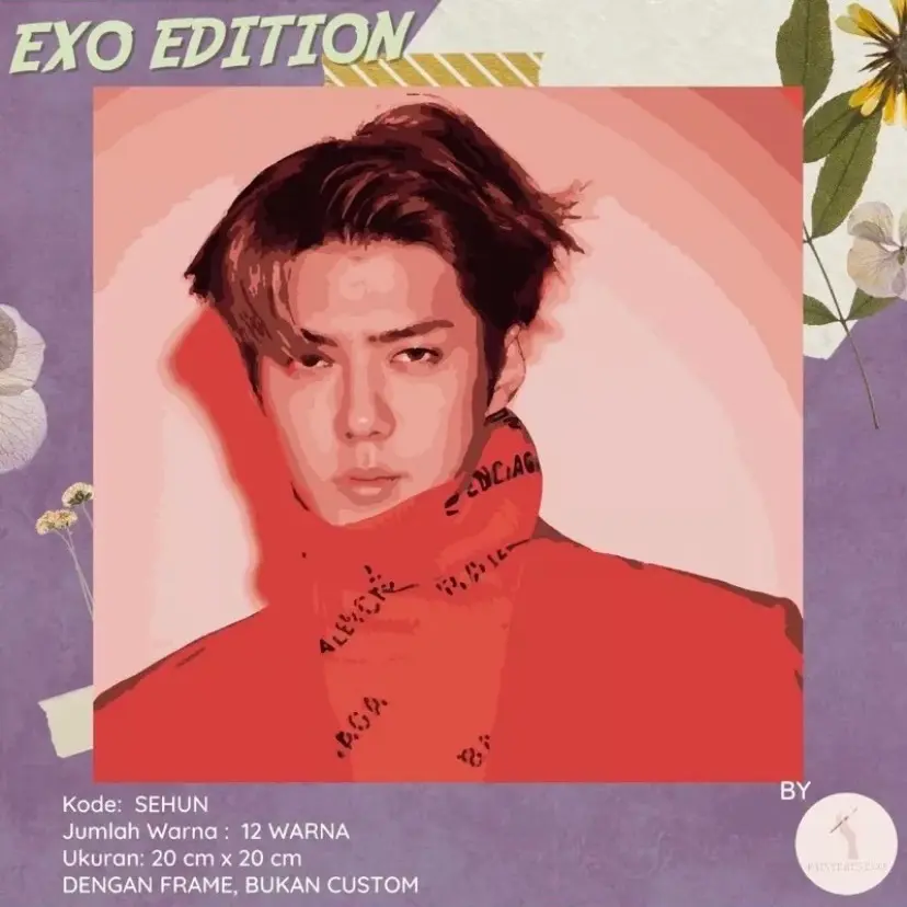 EXO Paint By Numbers Kit | painting kit, kpop paint kit, DIY melukis 30x30